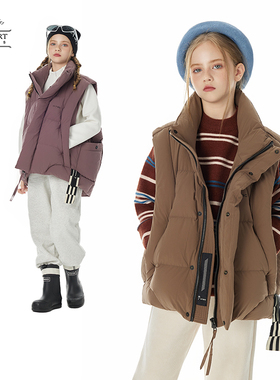 日本LIV童装 女童羽绒马甲女秋冬儿童加厚外穿保暖羽绒背心冬季