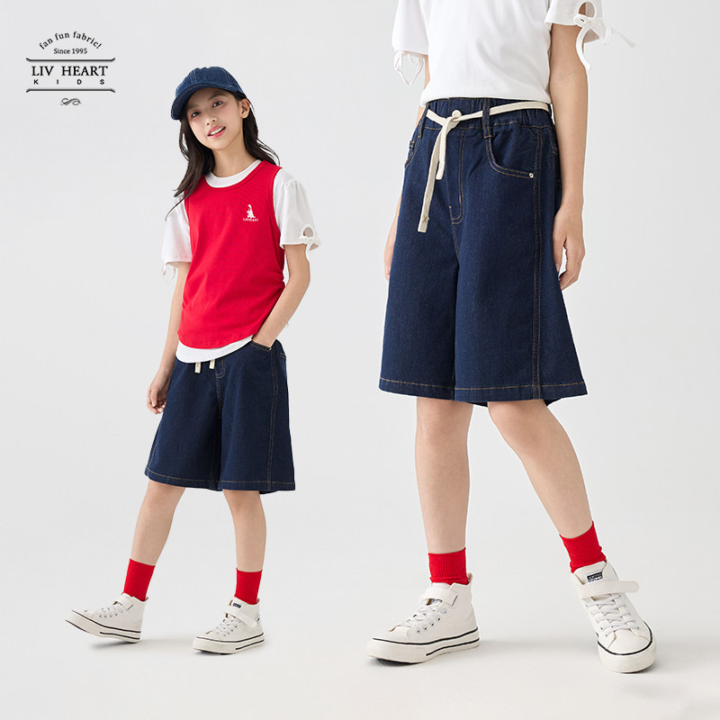 livheartkids大童牛仔短裤