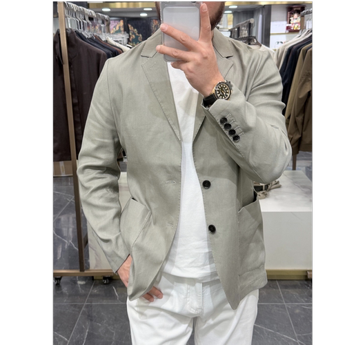 春夏老钱风亚麻休闲西装双开叉设计松弛感拉满轻薄透气  LW30