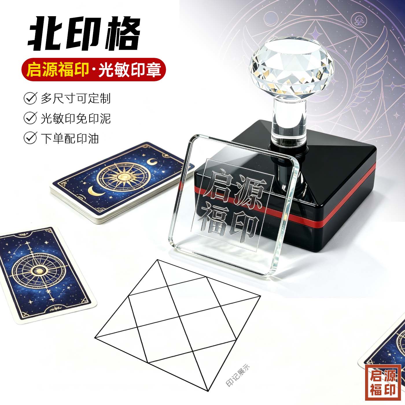 北印盘 星座盘印度占星盘 菱形印菱形格光敏印章自动出油 教学印