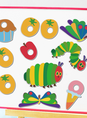 好饿的毛毛虫道具the very hungry caterpilla磁力贴英文绘本教具