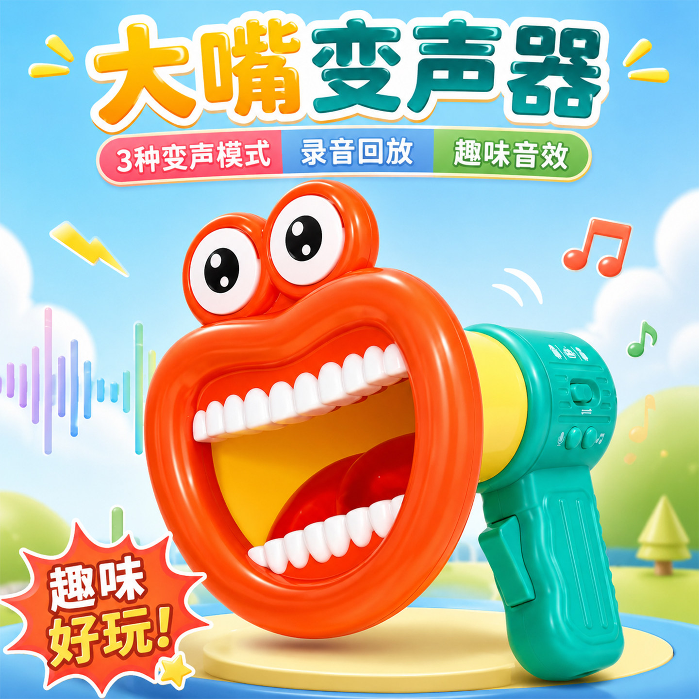 网红喇叭扬声器大嘴巴变声扩音器手持喊话器搞笑整蛊玩具录音器
