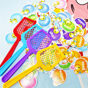 拍苍蝇儿童桌面游戏学单词可擦写卡片识字桌游幼儿英语高频词教具