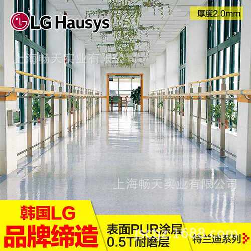 韩国LX特兰迪pvc塑胶地板 商用学校防滑耐磨环保地板革LG地胶