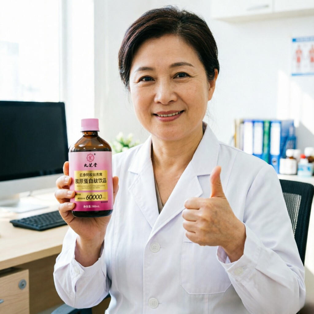九.芝堂红参阿胶肽燕窝胶原蛋白肽饮品500ml爱美男女抖音药房同款