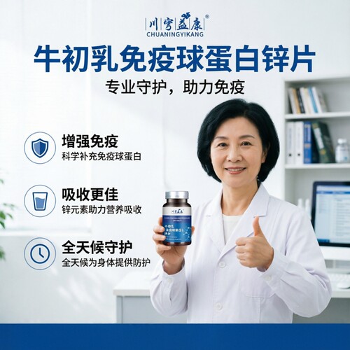 牛初乳免疫球蛋白锌片60片呵护学生儿童青少中老年男女增免疫抵抗