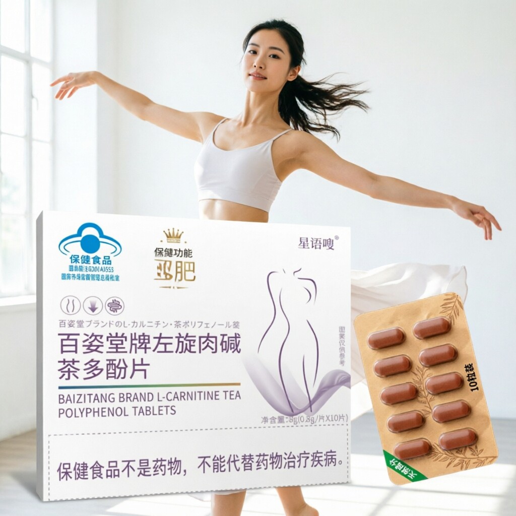 肥胖瘦的快小蛮腰姿堂牌左旋肉碱茶多酚片30片大肚腩加速脂肪燃烧
