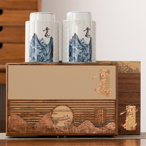 新品中式茶叶罐空盒空瓷罐储茶罐防潮家用红茶绿茶龙井茶礼盒套装