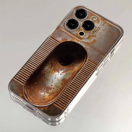锈迹蹲便器新款防摔透明手机壳适用于华为荣耀小米OPPO vivo手机壳iPhone14pro防摔苹果15promax透明苹果