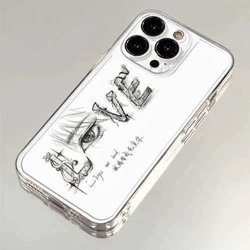 眼睛说爱你新款防摔透明手机壳适用于华为荣耀小米OPPO vivo手机壳iPhone14pro防摔苹果15promax透明苹果
