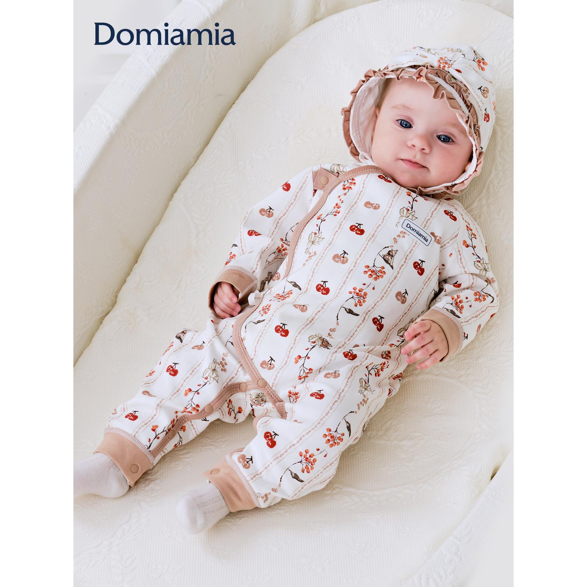 【新品】Domiamia宝宝连体衣婴幼儿衣服满月百天新生儿小月龄哈衣图片