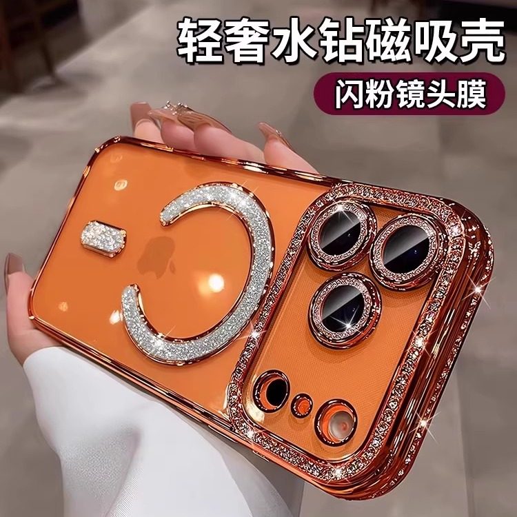 适用苹果17promax新款手机壳iphone16女款17高级感15promax镜头全包14闪钻软壳13新款超薄12透明防摔11小众