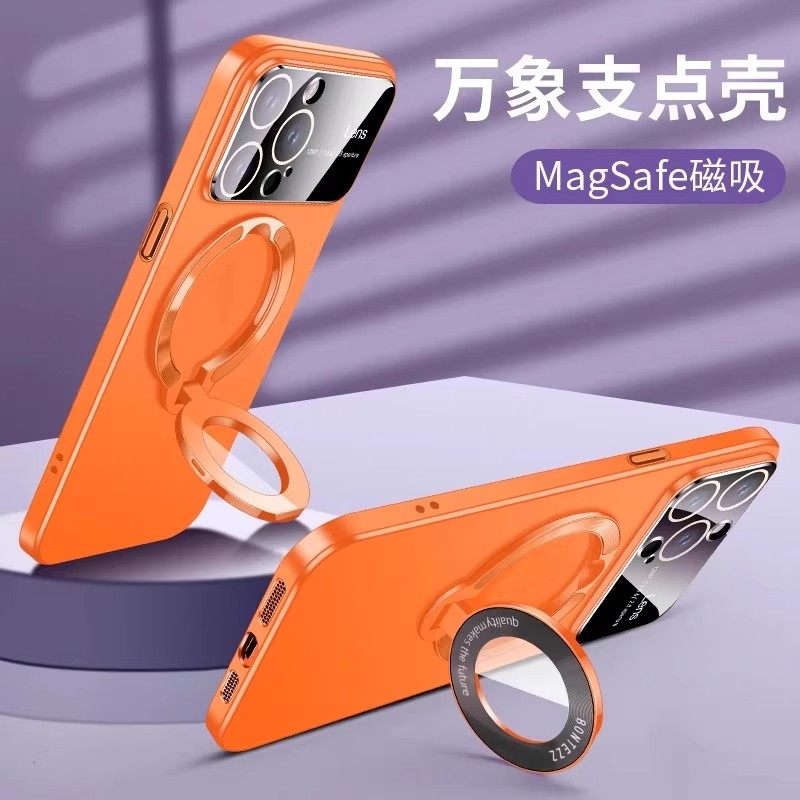 适用苹果17promax手机壳iphone15promax磁吸支架16pro全包镜头13新款保护套14防摔12小众高级感11带镜头膜air