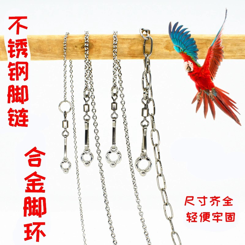 鹦鹉脚环脚链超轻不锈钢鸟链子站架虎皮牡丹开口环脚套活扣鸟