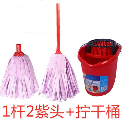 木浆棉拖把不伤地板吸水家用无纺布螺纹接口头微墩布省力包邮送达