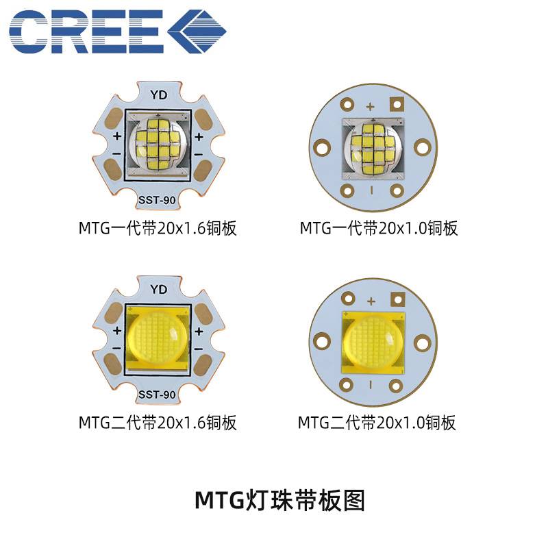 cree科锐MTG/MTG2高亮25W大功率LED灯珠手电筒头灯光源灯芯配件