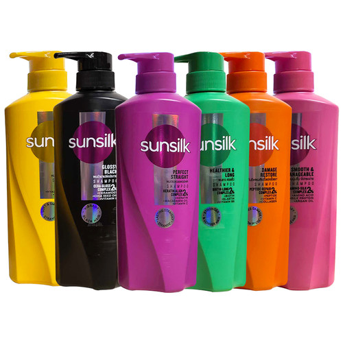 泰国sunsilk夏士莲洗发水护发素绿色黄色紫色黑色柔顺头发