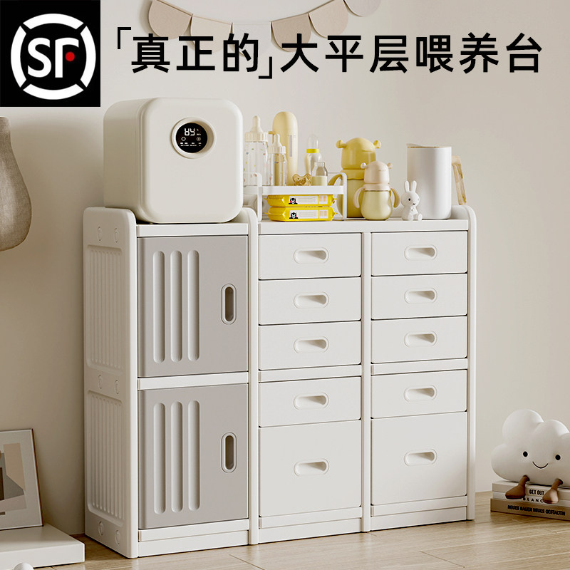 儿童玩具收纳架婴儿用品喂养台落地家用置物柜宝宝衣柜储物整理箱