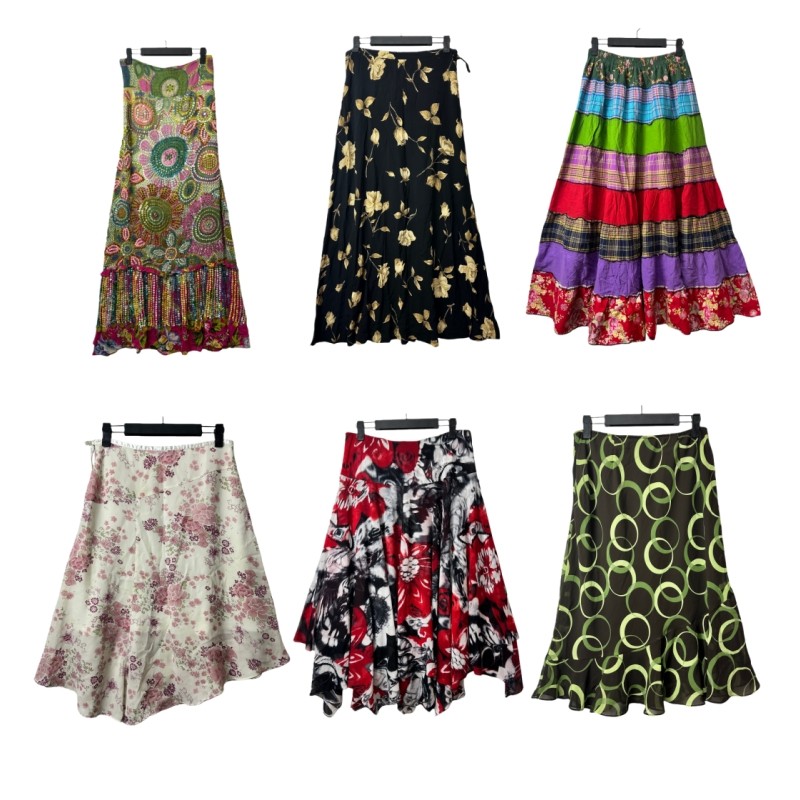 复古春夏雪纺海淘美式百搭半身裙