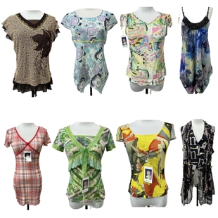 春夏小野VTG古着6民族风花色时尚 T恤 印花上衣女复古辣妹涩谷短袖