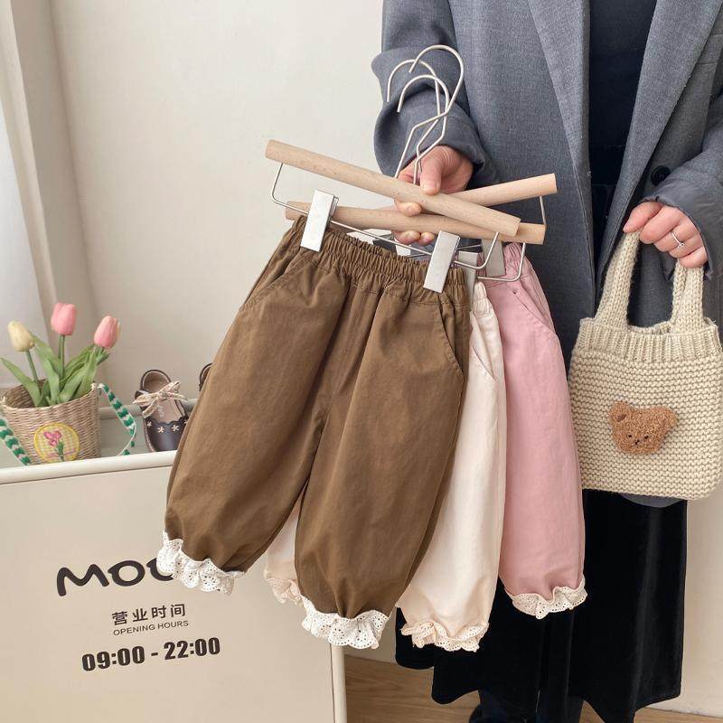 女童裤子纯棉休闲裤百搭儿童长裤女孩中小童灯笼裤洋气束脚裤女