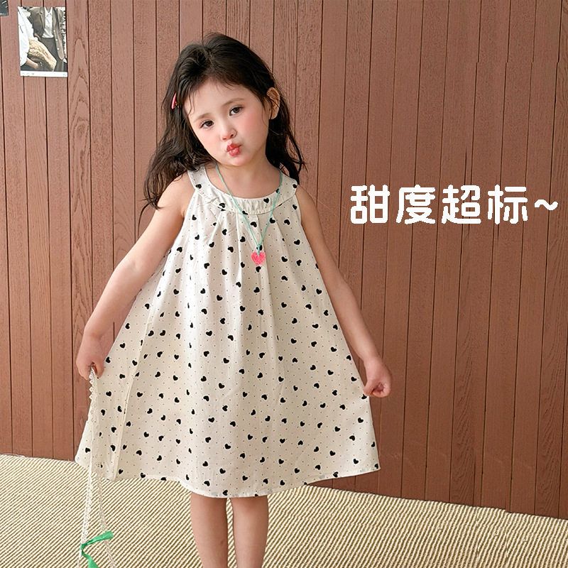 女童连衣裙荷叶边夏季儿童碎花公主新款宝宝夏装洋气裙子长款连体