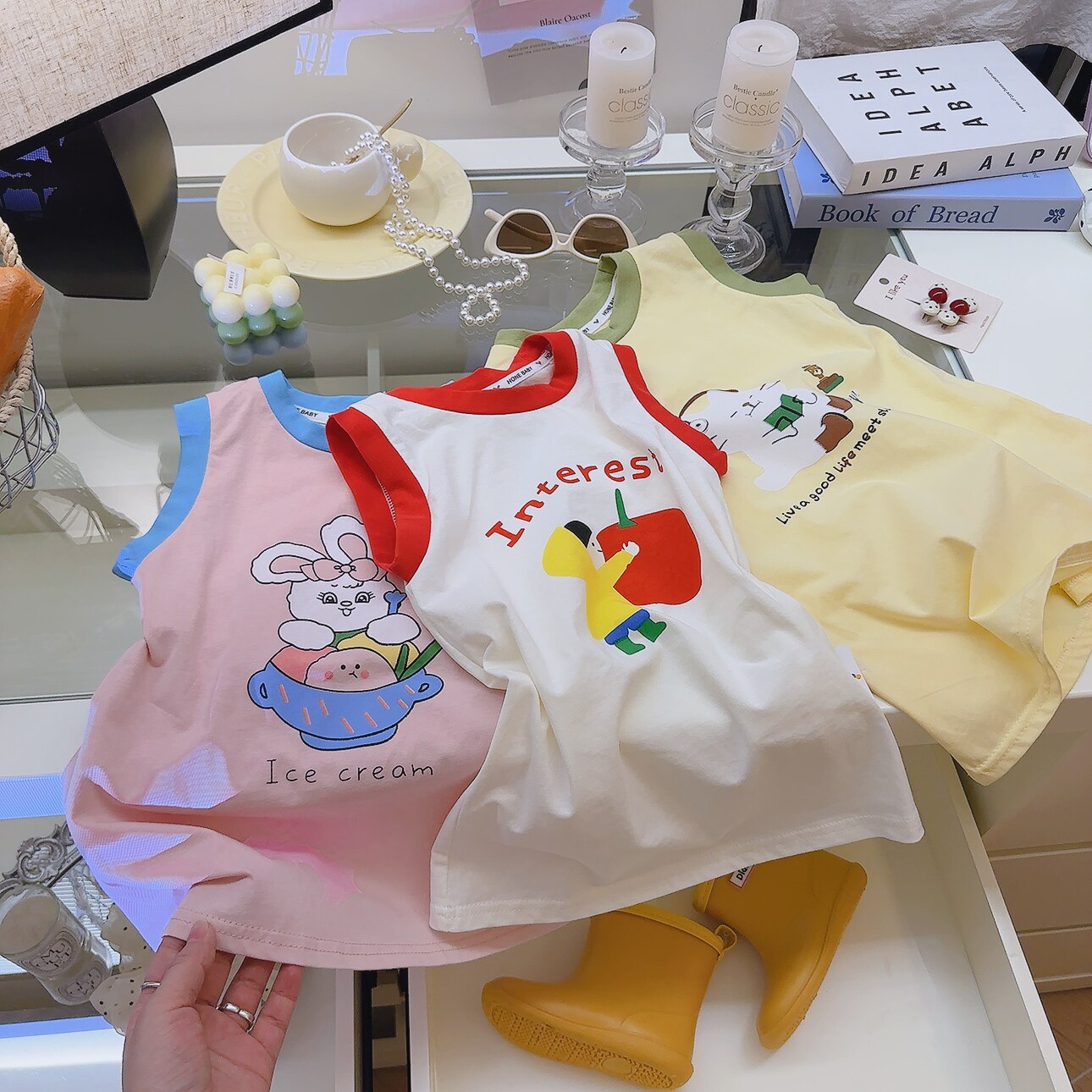 女童直筒裙女宝宝t裙女长款背心裙2024夏季婴儿凉感冰瓷棉连衣裙