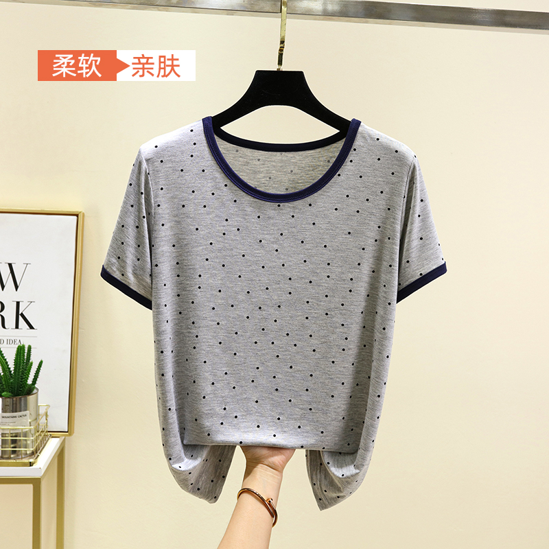 薄款莫代尔圆领T恤上衣