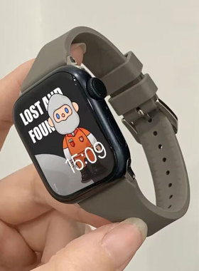 小蛮腰纯色创意运动硅胶表带适用iWatch S11 苹果S109876SE Ultra