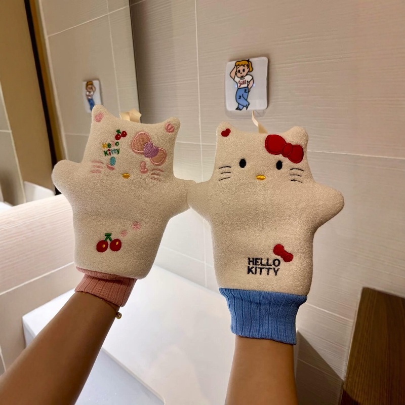 哈喽kt搓澡巾洗澡擦背神器强力搓泥女士专用沐浴涂身体乳手套
