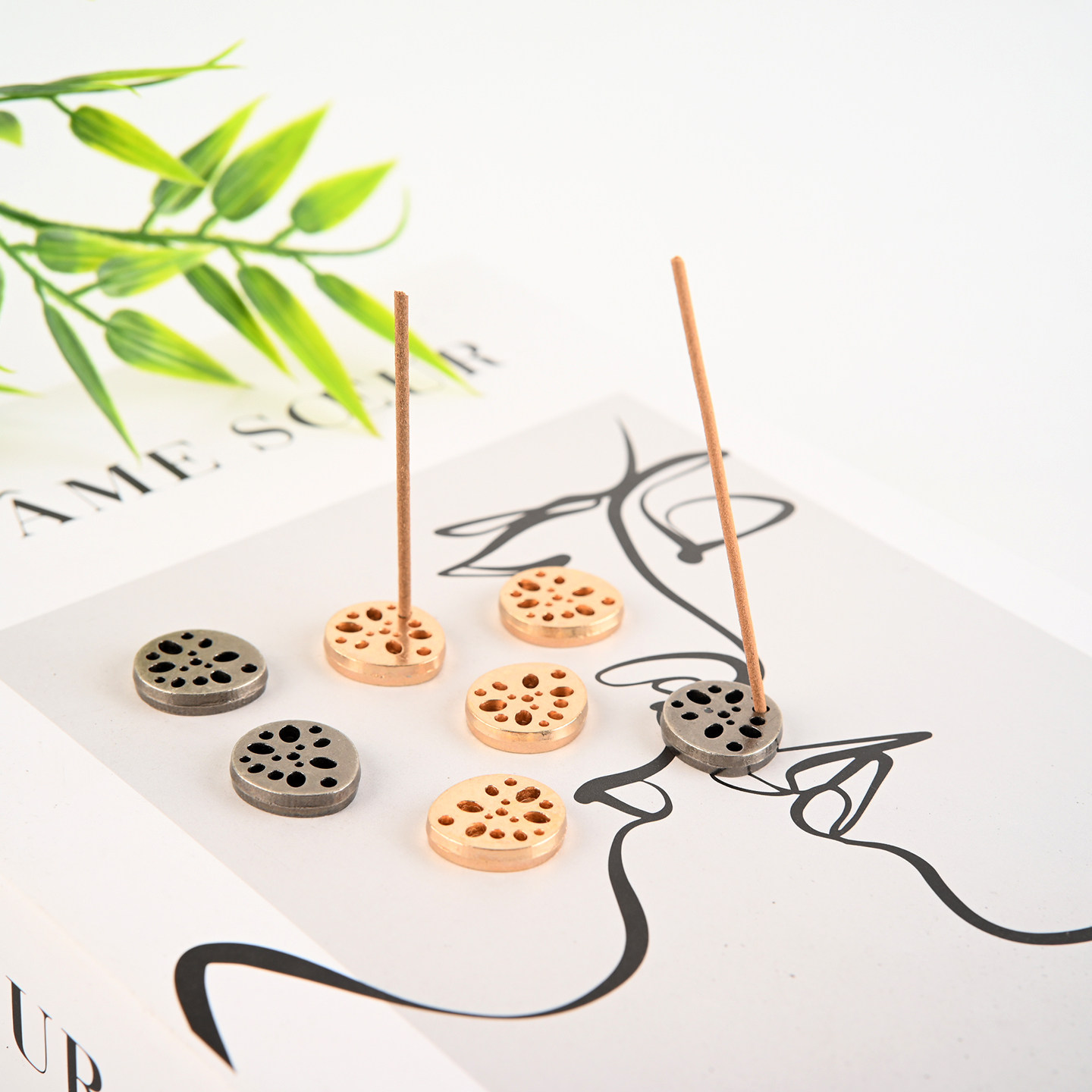 金属藕片香插沉香檀香线香香立香道入门复古银色创意多孔香插香托,家居饰品,香托/香盘/香座/香插,淘宝优惠券,粉丝福利购,淘宝优惠卷