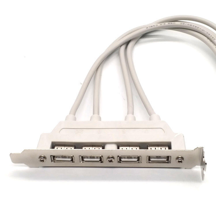 台式机箱4口USB2.0挡板扩展线主板插针转后置四口 USB 外置挡板线