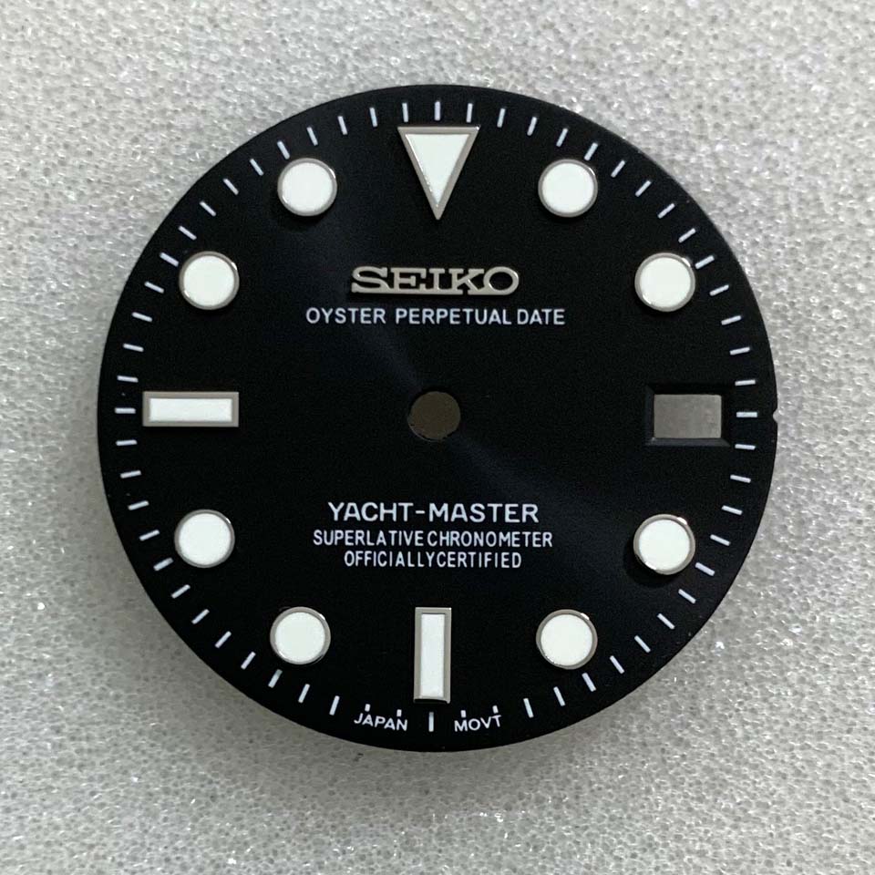 thumbnail for New Watch Accessories Modified Yacht Dial 28.5mm Green Luminous Suitable for Nh35/Mh36 Movement