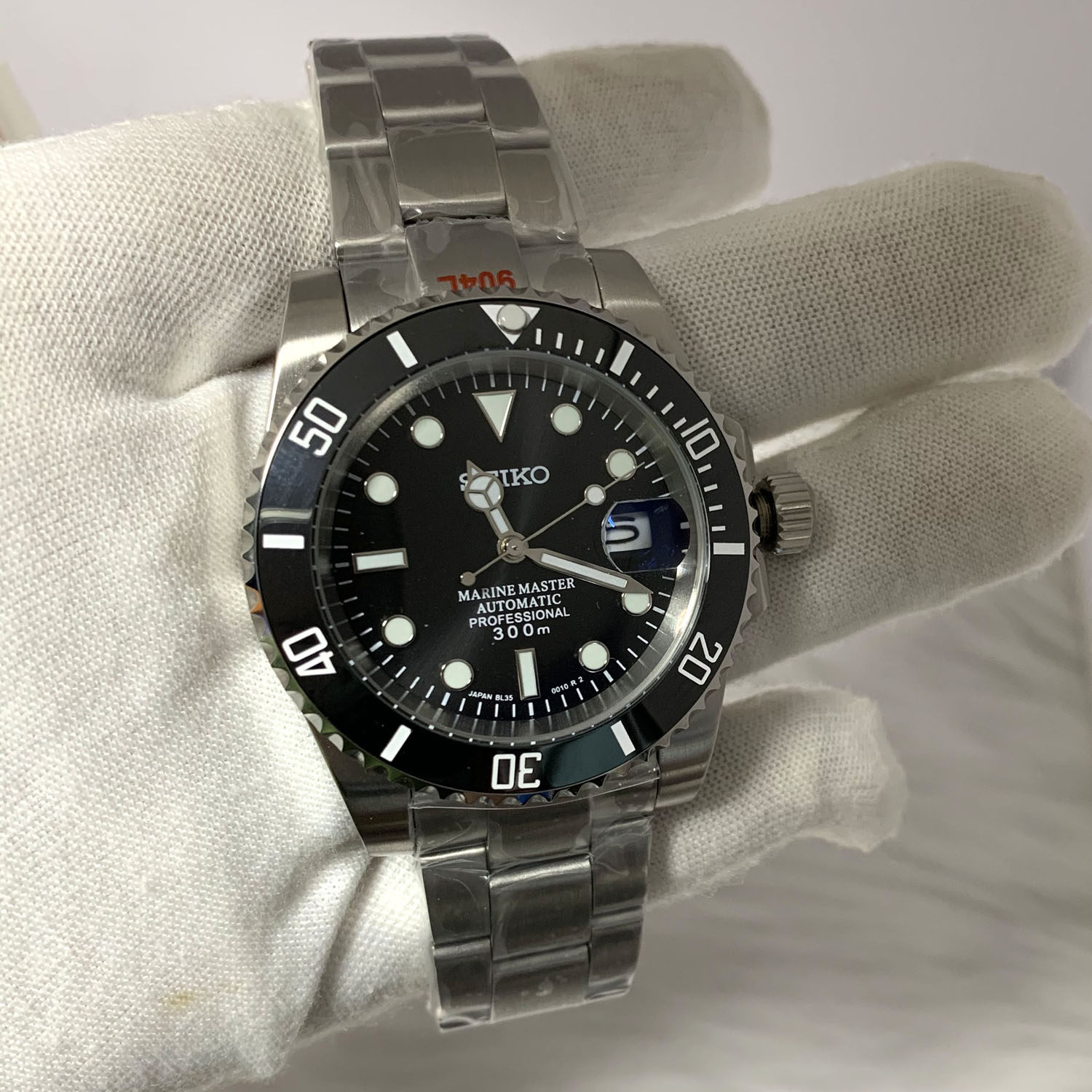 thumbnail for Dive watch steel band waterproof watch for men, 40mm automatic mechanical 2813 movement, sports watch available in silver