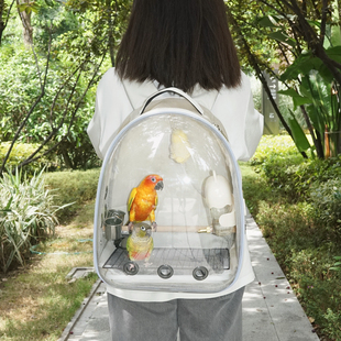 鹦鹉外出包透明便携大号双肩背包玄凤金太刺猬虎皮两只鸟外带背包