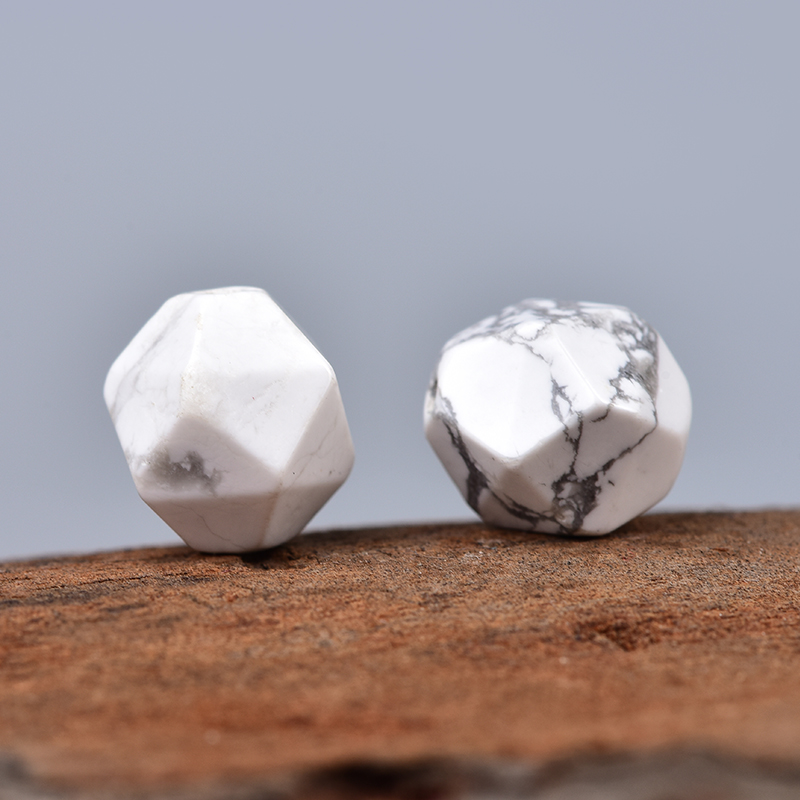 仿白松石钻石面刻面切角散珠子DIY手工编织串珠材料饰品配件单颗