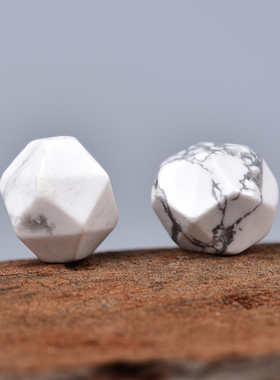 仿白松石钻石面刻面切角散珠子DIY手工编织串珠材料饰品配件单颗