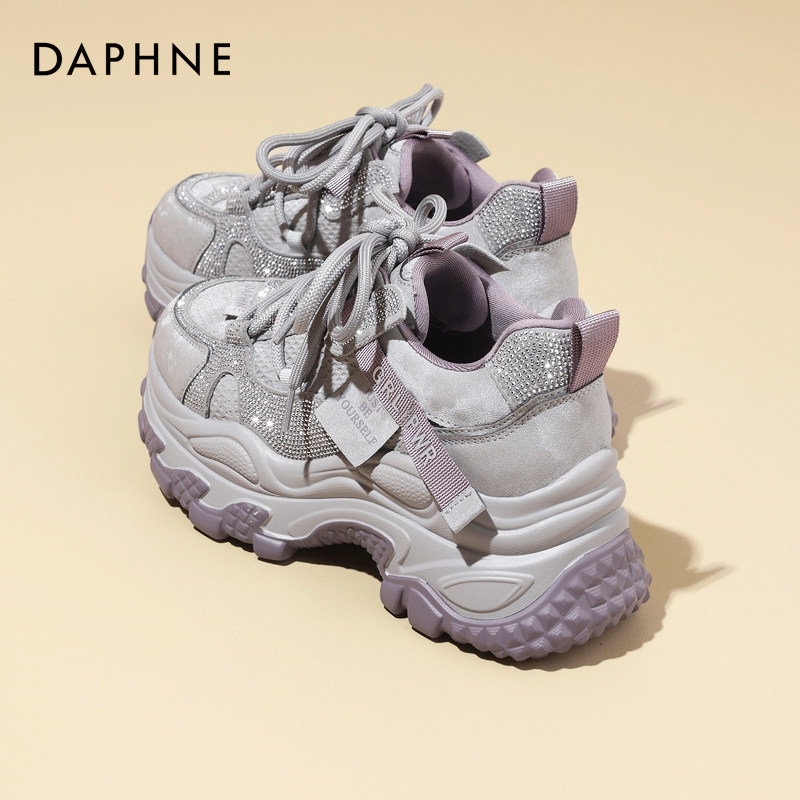 达芙妮加绒老爹鞋女2025新款秋冬厚底增高配阔腿裤超火休闲运动鞋,女鞋,老爹鞋,淘宝优惠券,粉丝福利购,淘宝优惠卷