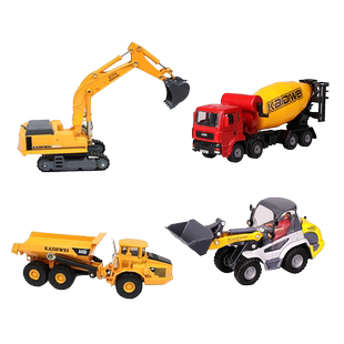 工程车套装礼盒装男孩玩具合金消防车救火车模型仿真摆件建筑工地