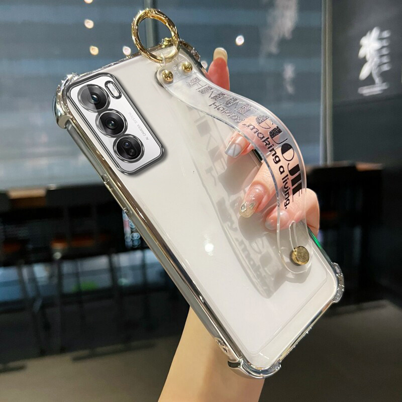 适用于字母腕带透明OPPOReno12手机壳新款PJV110轻奢女款Reno12pro电镀气囊款PJW110防摔reno12por硅胶超薄款