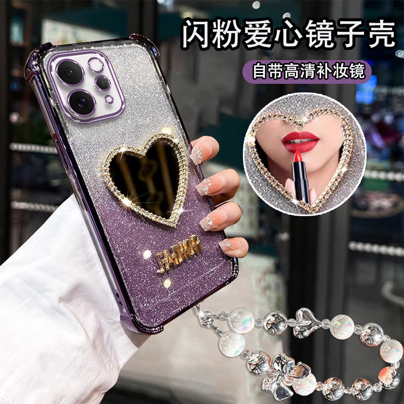 适用于vivoS50手机壳高档女款镜子保护套S50Promini气囊防摔V2528A创意新款s50硅胶软壳s50promini全包带挂绳