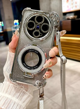 适用vivoX300手机壳带镜头膜高端创意女款X200ProMini曲面屏X100sPro磁吸支架保护套X90s防摔X80Pro斜跨挂绳