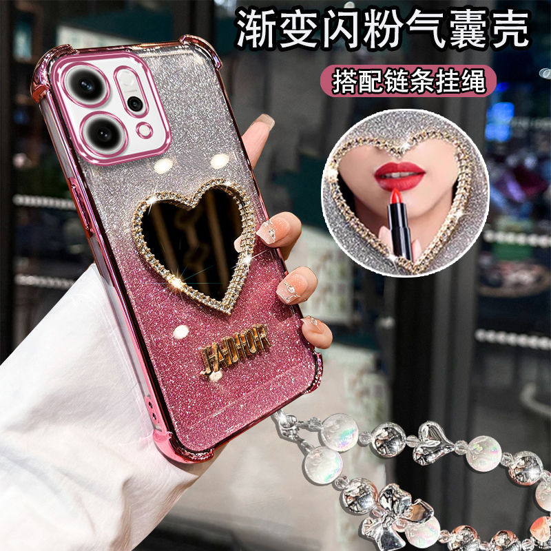 OPPOReno14系列镜子保护套带挂绳