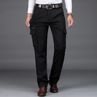 宽松鸭绒商务新款 中年多袋工装 男外穿加厚白鹅绒休闲保暖裤 羽绒裤