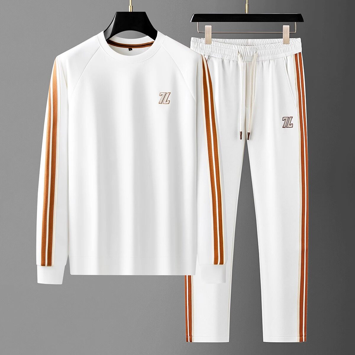 春季轻奢时尚潮牌空气层太空棉两件套运动服男士卫衣休闲运动套装