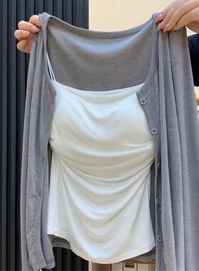 白色纯欲风绝美清纯带胸垫小吊带背心女春夏内搭外穿独特精致美背