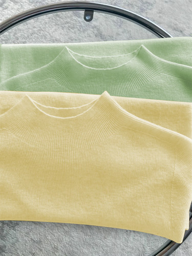 温柔系穿搭软糯中领针织打底衫女