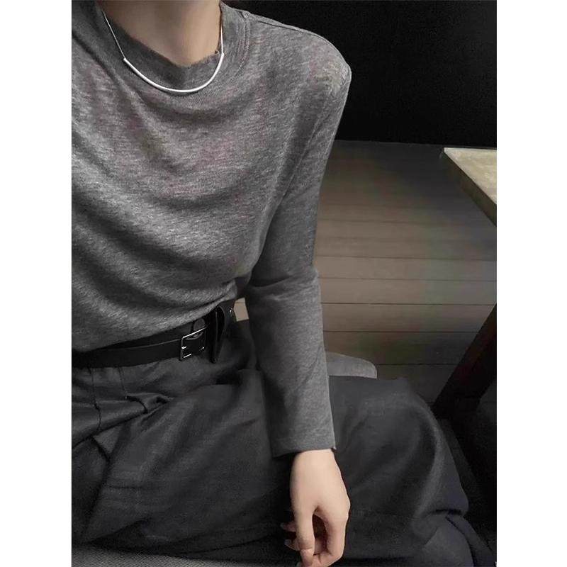 天丝羊毛面膜T女春夏韩版时尚显瘦简约灰色长袖t恤女正肩圆领上衣,女装/女士精品,T恤,淘宝优惠券,粉丝福利购,淘宝优惠卷