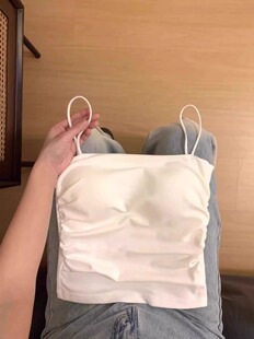 白色纯欲风绝美带胸垫吊带背心女夏季 内搭外穿独特精致美背上衣