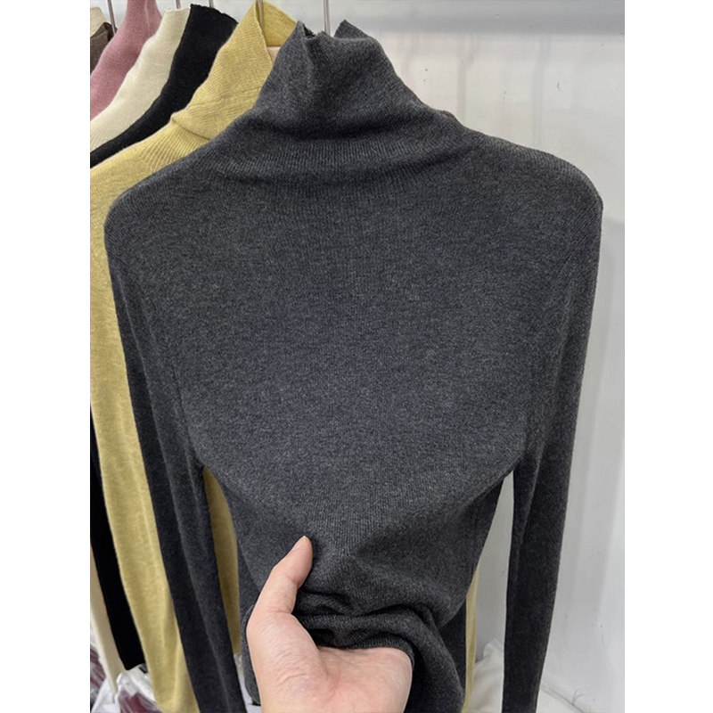高领软糯羊毛打底衫女2025秋冬新款内搭针织衫高级感堆堆领毛衣,女装/女士精品,毛针织衫,淘宝优惠券,粉丝福利购,淘宝优惠卷